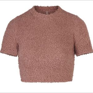 Skims cozy knit cropped shirt 🤎